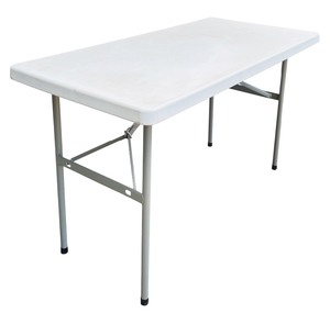 lot 123 image: Gray and White Folding Table