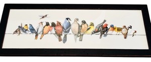 lot 78 image:  Large Bird Menagerie II Giclee Print by Wendy Russell