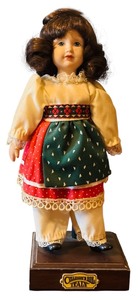 lot 157 image: Vintage Italian Folklore Doll with Italy Wood Stand