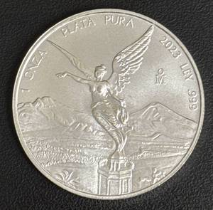 lot 82 image: 2023 Mexican Libertad One Ounce Silver Coin, .999 Fine Silver