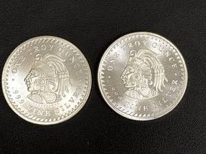 lot 95 image: Two 1-Troy-Ounce .999 Fine Silver Rounds with Aztec Calendar Design