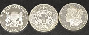 lot 116 image: Three Collectible Silver Coins, Various Mints and Designs, 2023 Included