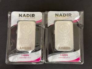 lot 117 image: Two 1-Ounce Nadir Fine Silver Bars in Sealed Packaging