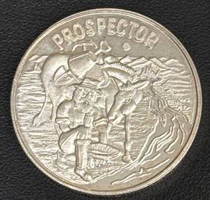 lot 125 image: .999 Fine Silver Round, Prospector Design, 1 Troy Ounce