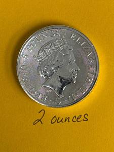 lot 131 image: 2023 Yale of Beaufort 2 Ounce Fine Silver Coin, 999.9