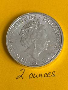 lot 132 image: 2023 Queens Beasts Yale of Beaufort 2 oz Fine Silver Coin