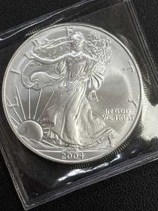 lot 41 image: 2004 American Silver Eagle 1 Oz Fine Silver Coin in Protective Case