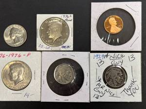 lot 51 image: U.S. Coins, Including Bicentennial Quarter and Kennedy Half Dollar