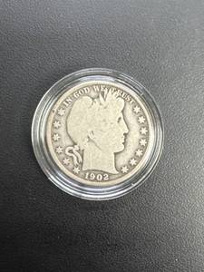 lot 52 image: 1902 Barber Half Dollar in Protective Case