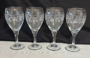 lot 25 image: Set of Elegant Libbey Frosted Holly Stemware