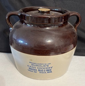 lot 37 image: Vintage Bundlies Cash Grocery Crock