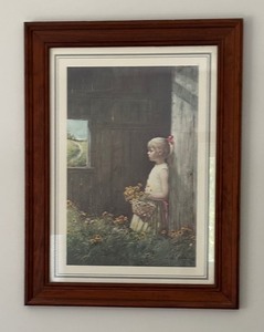 lot 94 image: Young Girl with Daisies Print by Adolf Schring