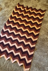 lot 103 image: Vintage Chevron Afghan