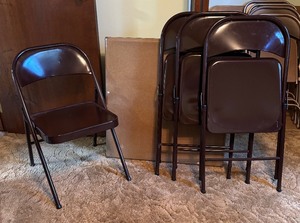 lot 69A image: Vintage Card Table with Four Chairs
