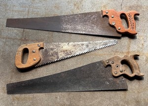 lot 160 image: Three Vintage Hand Saws