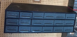 lot 202 image: Metal Hanging Shop Drawers with Contents