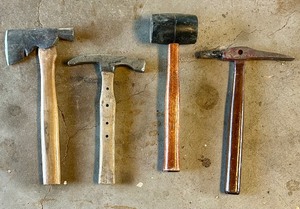 lot 170 image: Vintage Carpenters Hatchet, Mallet and More
