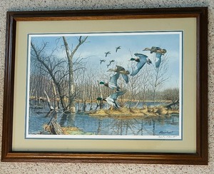 lot 132 image: Vintage 1985 Richard Plasschaert Framed Signed and Numbered Artists Proof Print