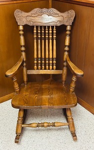 lot 133 image: Vintage Rocking Wooden Chair