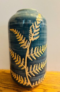 lot 72 image: Beautiful Pottery Vase with Fern Overlay Design