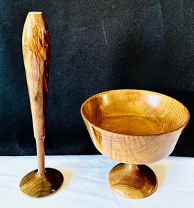 lot 55 image: Two Vintage Decorative Myrtle Wood Pieces