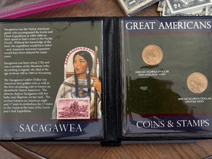 lot 40 image: 2000 Sacagawea Coins and Stamp