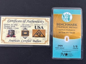 lot 48 image: 1 18 Grain .999 Gold