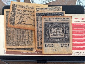lot 60 image: Replica Colonial and Revolutionary Currency
