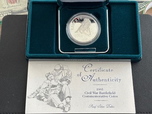 lot 95 image: 1995-S Civil War Silver Dollar Proof