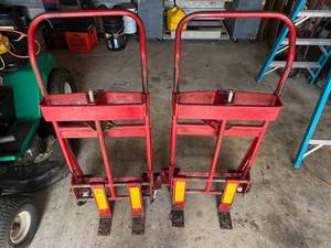 Pair of Heavy Duty Cassidy ROL-A-LIFT 1,000 lbs. Hydraulic Hand Trucks