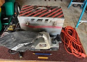 lot 15 image: Porter Cable Whisper Series 3x24 Belt Sander & Rockwell Offset Router in Good Working Condition