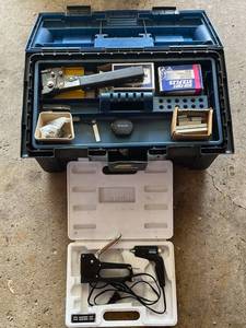 lot 51 image: Nice PLANO Box with Hand Stapler and More