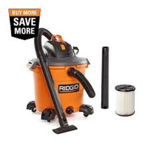 lot 45 image: RIDGID 16 Gallon 5.0 Peak HP NXT Shop Vacuum Wet Dry Vac with General Debris Filter, Locking Hose and Accessory Attachments   Customer Returns See Pictures