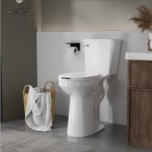 lot 56 image: Tall Toilets for Seniors 21 in 2-Piece 1.28 GPF Single Flush Elongated Raised Toilet in White, Soft Close Seat Included   Customer Returns See Pictures