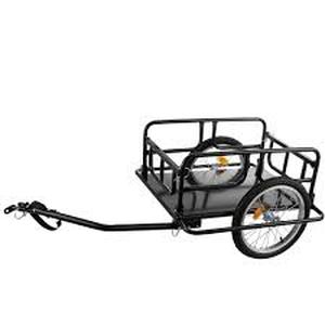lot 61 image: VEVOR Bike Cargo Trailer 88 lbs. load Capacity 2.44 cu. ft. Metal Garden Cart wHitch 16 in. Wheel for 24 -28 in Wheel  Customer Returns See Pictures