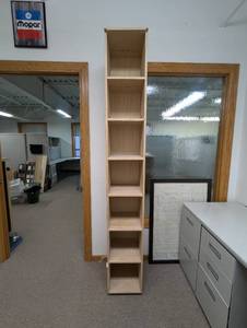 lot 47 image: Custom Made Birch Bookcase  7 Feet Tall With Sturdy Construction and Classic Design. Perfect For Displaying Books, Decor, or Office Storage. Solid Build That Adds Style To Any Room or Workspace