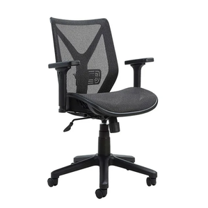 lot 20 image: Aeromesh Office Chair  Stay cool and supported with breathable structural mesh that offers invisible comfort and airflow. Features reclining back with adjustable lumbar, padded adjustable arms, and smooth swivel with pneumatic height control