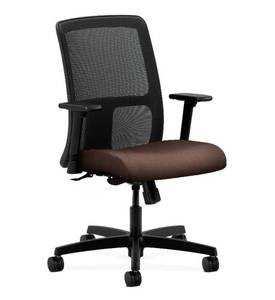 lot 18 image: MSRP $1,100 HON Ignition Series Mesh Task Chair  Pro-Level Comfort Ergonomic mid-back design with mesh back, fabric seat, lumbar support, and synchro tilt. Built for 810 hr days. 300 lb capacity- Needs a Little Dust Off but Great Condition