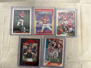 lot 12 image: Lot of 5 John Elway Football Cards