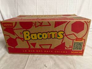 lot 92 image: 24 Bags of Bacorns BBQ Bacon Corn Chips