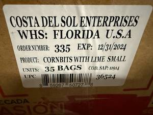 lot 96 image: 35 Bags of Diana Lime Flavored Cornbits