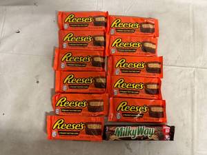 lot 166 image: 12 Packs of Reeses Peanut Butter Cups and Milky Way