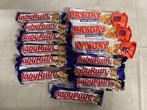 lot 175 image: Lot of 12 Baby Ruth and Payday Bars