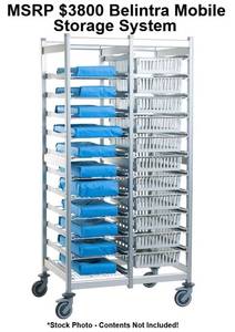MSRP $3800 Belintra Sterilization Transport Trolley Rack Storage System With Antimicrobia lBACT-O-STOP* Coating!&nbsp;- Like New Condition - 10 Wire Shelves Included!&nbsp;70.5" x 25.75" x 35.25"