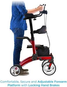lot 15 image: MSRP $350 Nova 4802RD Dragon Rise Up Rollator - 300 lbs. Weight Capacity - Foldable, Lightweight, & Easy to Transport - Like New Condition