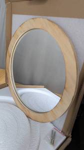 lot 127 image: Brand New JJUUYOU Wall Mirror 20 Inch Round Wall Mirror for Bathroom Antique Circular Mirrors Washroom Wall Decor Wood Frame Mirrors for Living Room Bedroom Dorm Decorative