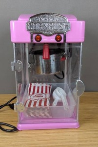 lot 174 image: New Popcorn Popper Machine-4 OZ Vintage Professional Popcorn Maker Theater Style with Nonstick Kettle Warming Light and Serving Scoop. $89.99 Retail