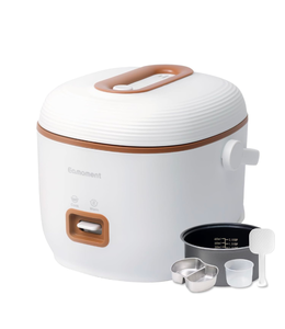 lot 114 image: Brand New Brown Mini Rice Cooker Small 1-2 Cup Non-Stick Coated Insert Food Steamer Kitchen Appliances Includes Vegetable Steamer