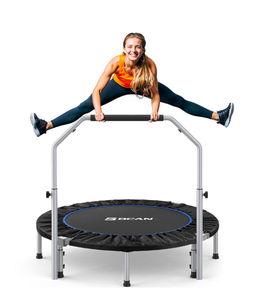 lot 121 image: Brand New Bcan Black 40 Foldable Workout Trampoline for Adults $89.98 Retail