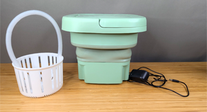 lot 124 image: Brand New Portable Washing Machine, Mini Washer,15L Upgraded Large Capacity Foldable Washer, Deep Cleaning of Underwear, Baby Clothes and Other Small Clothes, Suitable for Apartments, Dormitories, Hotels $69.99 Retail